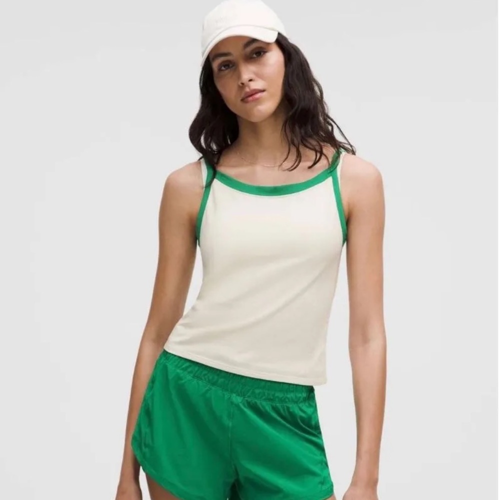 Lululemon Athletica Cream and Green Tank Top